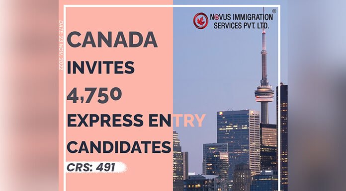 Canada invites 4,750 people in its latest draw held on 23rd November
